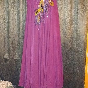 Dress: New Lovely off the shoulder purple grown. Size 16 with tag attached.